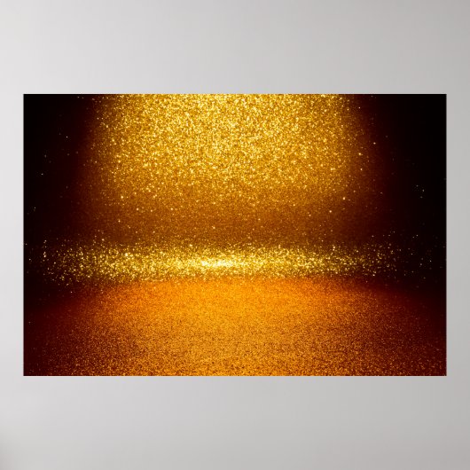 Gold Glitzer Vintag Lichter Textur. Weihnachten Poster (Vorne)