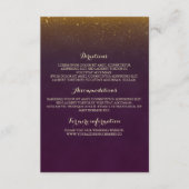 Gold Glitzer Vintag Plum Wedding Insert (Vorderseite)