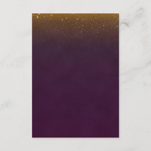 Gold Glitzer Vintag Plum Wedding Insert (Rückseite)