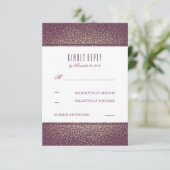 Gold Glitzer Vintag Plum Wedding RSVP Cards Karte (Stehend Vorderseite)
