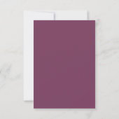 Gold Glitzer Vintag Plum Wedding RSVP Cards Karte (Rückseite)