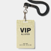 Gold Glitzer VIP All Access Pass Event-ID-Abzeiche Ausweis (Vorderseite mit Lanyard)