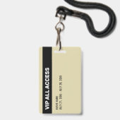 Gold Glitzer VIP All Access Pass Event-ID-Abzeiche Ausweis (Rückseite mit Lanyard)