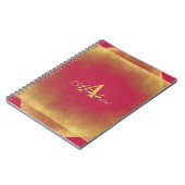 Gold Glitzer Viva Magenta Fab Individuelle Name Mo Notizblock (Linke Seite)