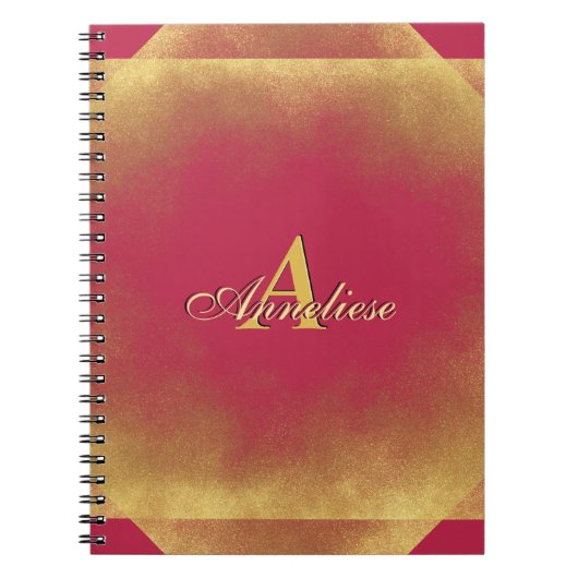 Gold Glitzer Viva Magenta Fab Individuelle Name Mo Notizblock (Vorderseite)