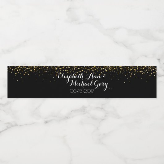 Gold Glitzer Wasserflasche Wasserflaschenetikett (Einzelnes Label)