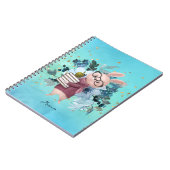 Gold Glitzer & Watercolor Blue Blume Lehrer Notizblock (Linke Seite)