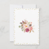 Gold Glitzer Watercolor Floral Giro Einladung (Rückseite)