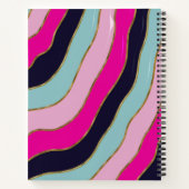 Gold Glitzer Wavy Pink Blue Tones Stilvolle Streif Notizblock (Rückseite)