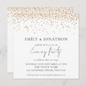 Gold Glitzer Wedding Abend Party Einladung (Vorne/Hinten)