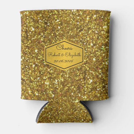Gold Glitzer Wedding Can Cooler Dosenkühler (Vorderseite)