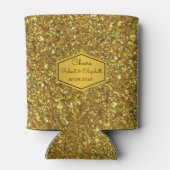 Gold Glitzer Wedding Can Cooler Dosenkühler (Rückseite)