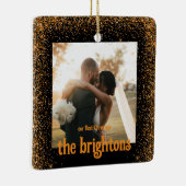 Gold Glitzer Wedding Couple Foto Keramikornament (Rechts)