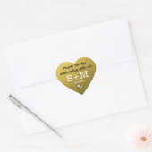 Gold Glitzer Wedding Danke Monogram Heart Herz-Aufkleber (Umschlag)