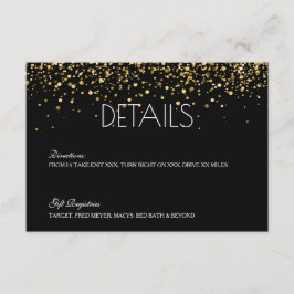 Gold Glitzer Wedding Details Card Begleitkarte