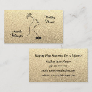 Gold Glitzer Wedding Event Planner Business Card Visitenkarte