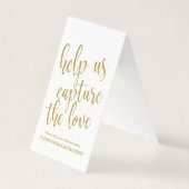 Gold Glitzer Wedding Hashtag Signic Chic Calligraf (Rückseite)