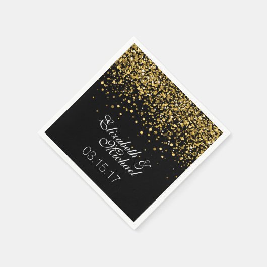 Gold Glitzer Wedding Napkins Serviette (Ecke)