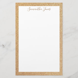 Gold Glitzer Wedding Party   Personalisiert Briefpapier