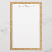 Gold Glitzer Wedding Party | Personalisiert Briefpapier (Vorderseite)