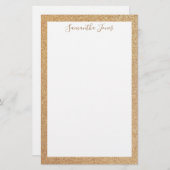 Gold Glitzer Wedding Party | Personalisiert Briefpapier (Vorne/Hinten)