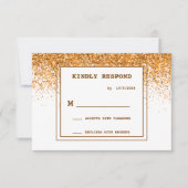 Gold Glitzer Wedding RSVP Card (Vorderseite)