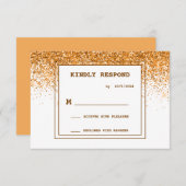 Gold Glitzer Wedding RSVP Card (Vorne/Hinten)
