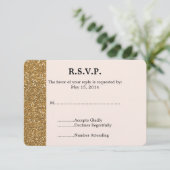Gold Glitzer Wedding RSVP Karte (Stehend Vorderseite)