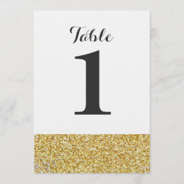 Gold Glitzer Wedding Tischnummer Card(n)