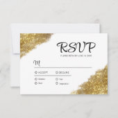 Gold Glitzer Wedding Verlobung UAWG RSVP Karte (Vorderseite)