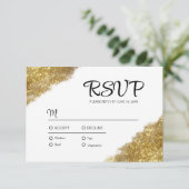 Gold Glitzer Wedding Verlobung UAWG RSVP Karte (Stehend Vorderseite)
