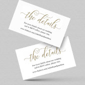 Gold Glitzer Wedding Website Info Enclosure Card Begleitkarte