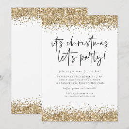 Gold Glitzer Weihnachten Ließ Party Glam Einladung
