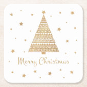 Gold Glitzer Weihnachten Tree Star Frohe Weihnacht Rechteckiger Pappuntersetzer (Vorderseite)