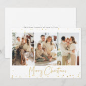 Gold Glitzer Weihnachts Foto Grußkarte Einladung (Vorne/Hinten)