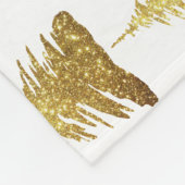 Gold Glitzer Weihnachtsbaum  Fleecedecke (Ecke)