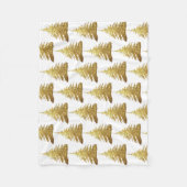 Gold Glitzer Weihnachtsbaum  Fleecedecke (Vorderseite)