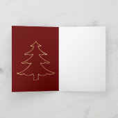 Gold Glitzer Weihnachtsbaum Roter Friede Karte (Innenseite)