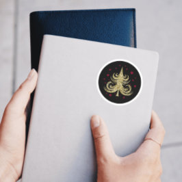 Gold Glitzer Weihnachtsbaum Runder Aufkleber