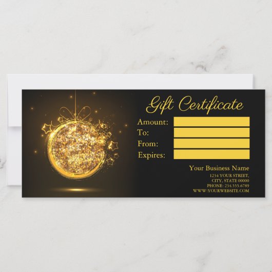 Gold Glitzer Weihnachtsbirne elegant, modern und z (Rückseite)