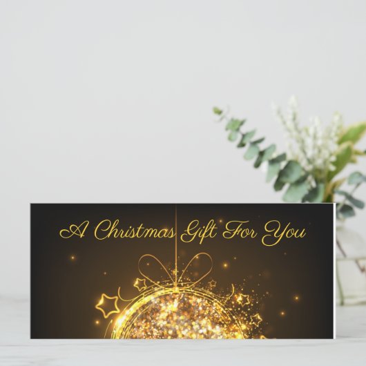 Gold Glitzer Weihnachtsbirne elegant, modern und z (Stehend Vorderseite)