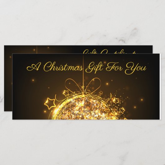 Gold Glitzer Weihnachtsbirne elegant, modern und z (Vorne/Hinten)