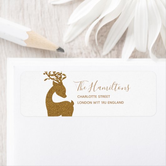 Gold Glitzer Weihnachtsfest Rentier (Insitu)