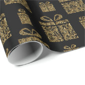 Gold Glitzer Weihnachtsgeschenkpapier Geschenkpapier (Rolleneckpunkt)