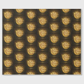 Gold Glitzer Weihnachtsschmuck Estival Jazz Geschenkpapier (Flach)