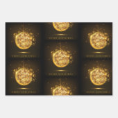 Gold Glitzer Weihnachtsschmuck Estival Jazz Geschenkpapier Set (Vorderseite 3)