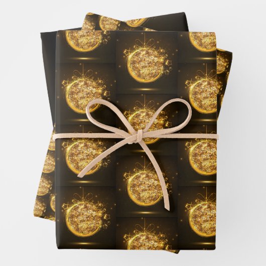 Gold Glitzer Weihnachtsschmuck Estival Jazz Geschenkpapier Set (Beispiel)