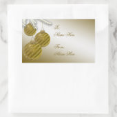 Gold Glitzer Weihnachtsschmuck Rechteckiger Aufkleber (Tasche)