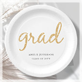 Gold Glitzer | Weißer Abschluss Pappteller