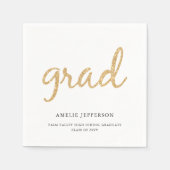 Gold Glitzer | Weißer Abschluss Serviette (Vorderseite)